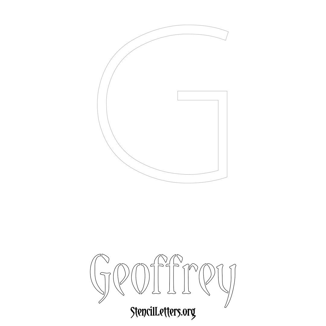 Geoffrey printable name initial stencil in Simple Elegant Lettering