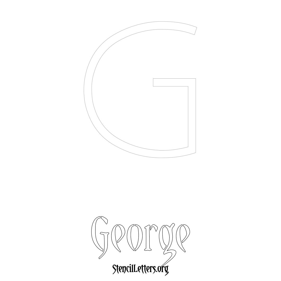 George printable name initial stencil in Simple Elegant Lettering