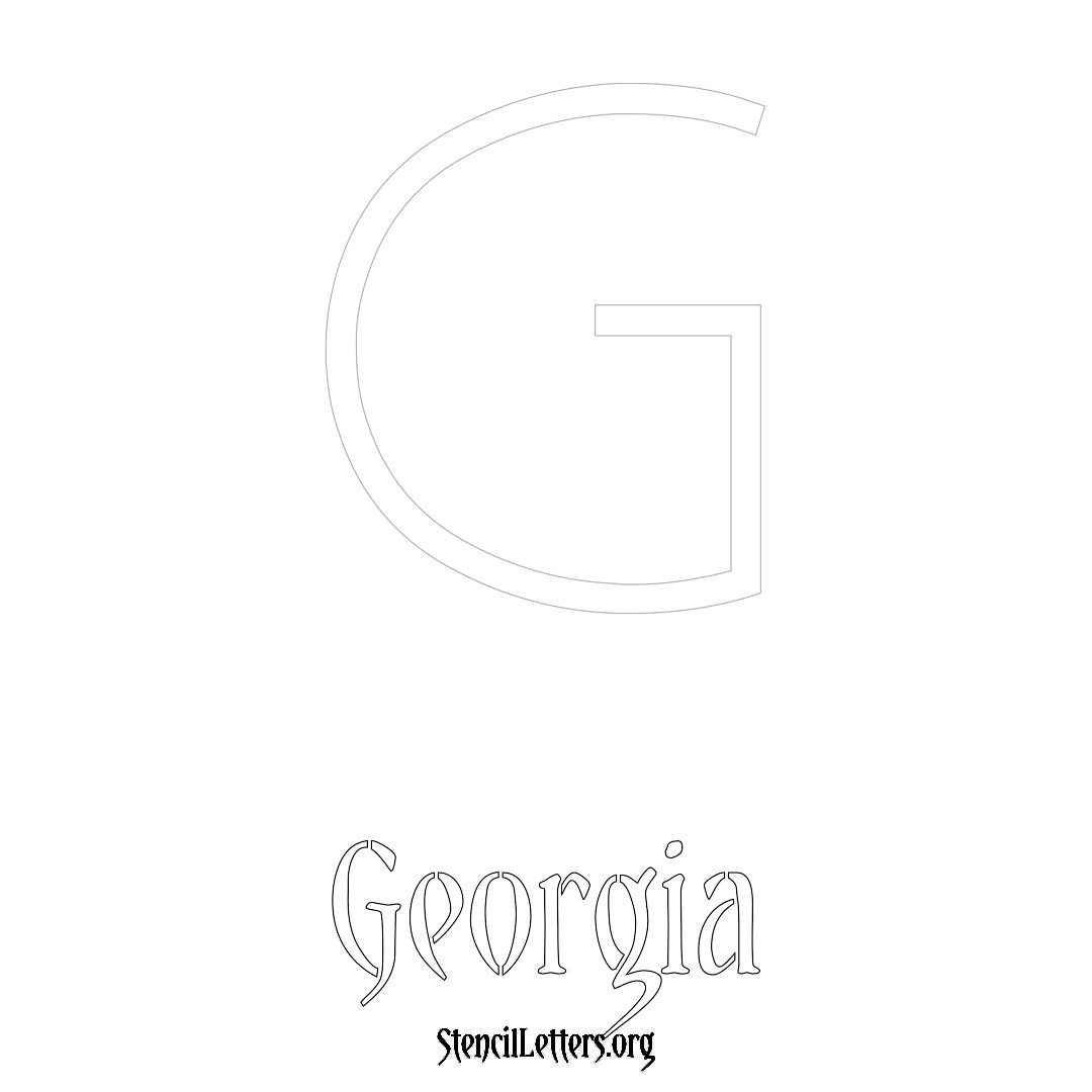 Georgia printable name initial stencil in Simple Elegant Lettering