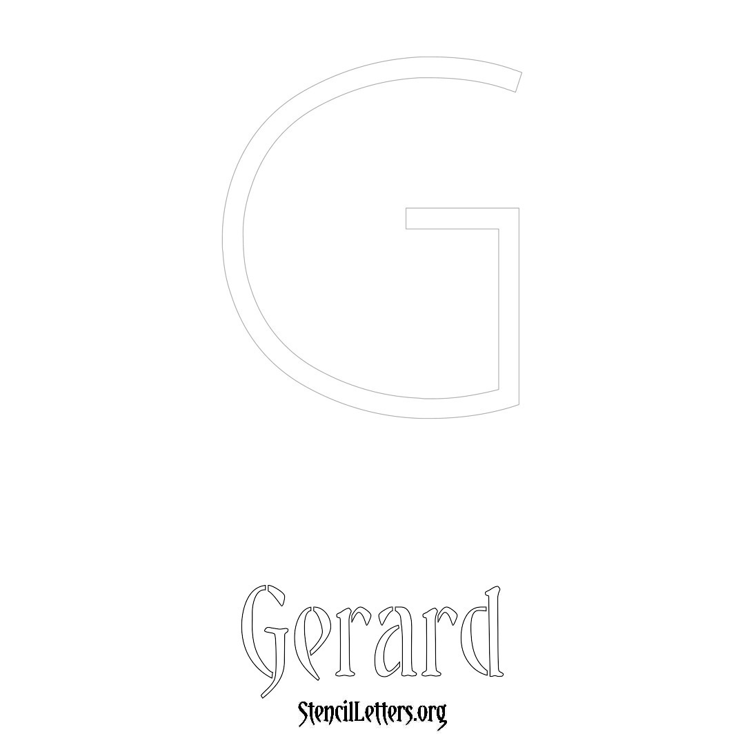 Gerard printable name initial stencil in Simple Elegant Lettering