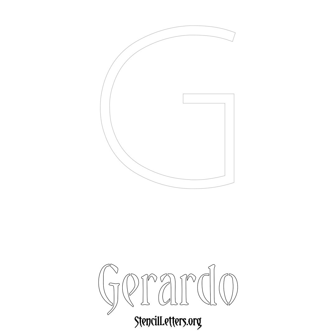Gerardo printable name initial stencil in Simple Elegant Lettering