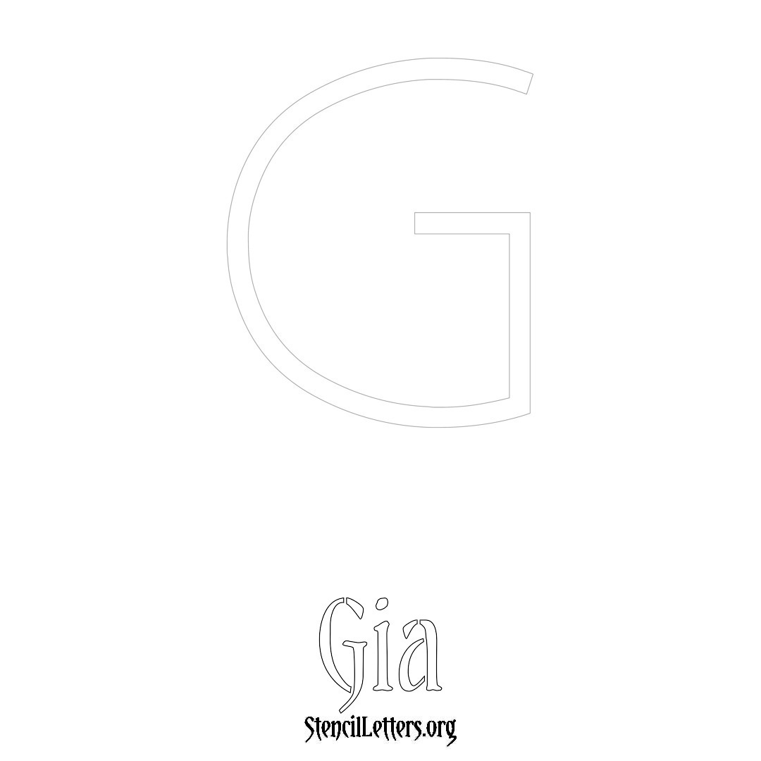 Gia printable name initial stencil in Simple Elegant Lettering