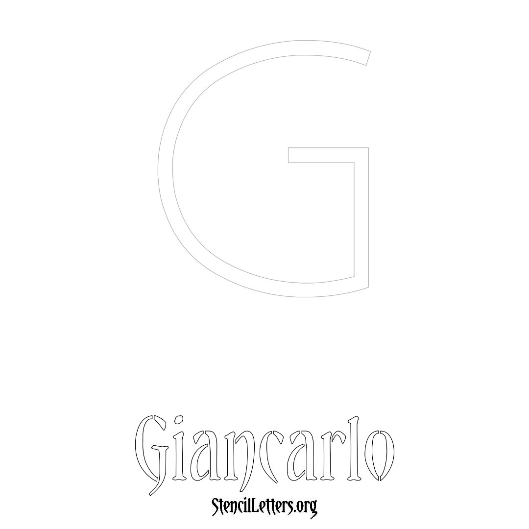 Giancarlo printable name initial stencil in Simple Elegant Lettering