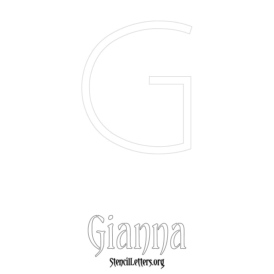 Gianna printable name initial stencil in Simple Elegant Lettering