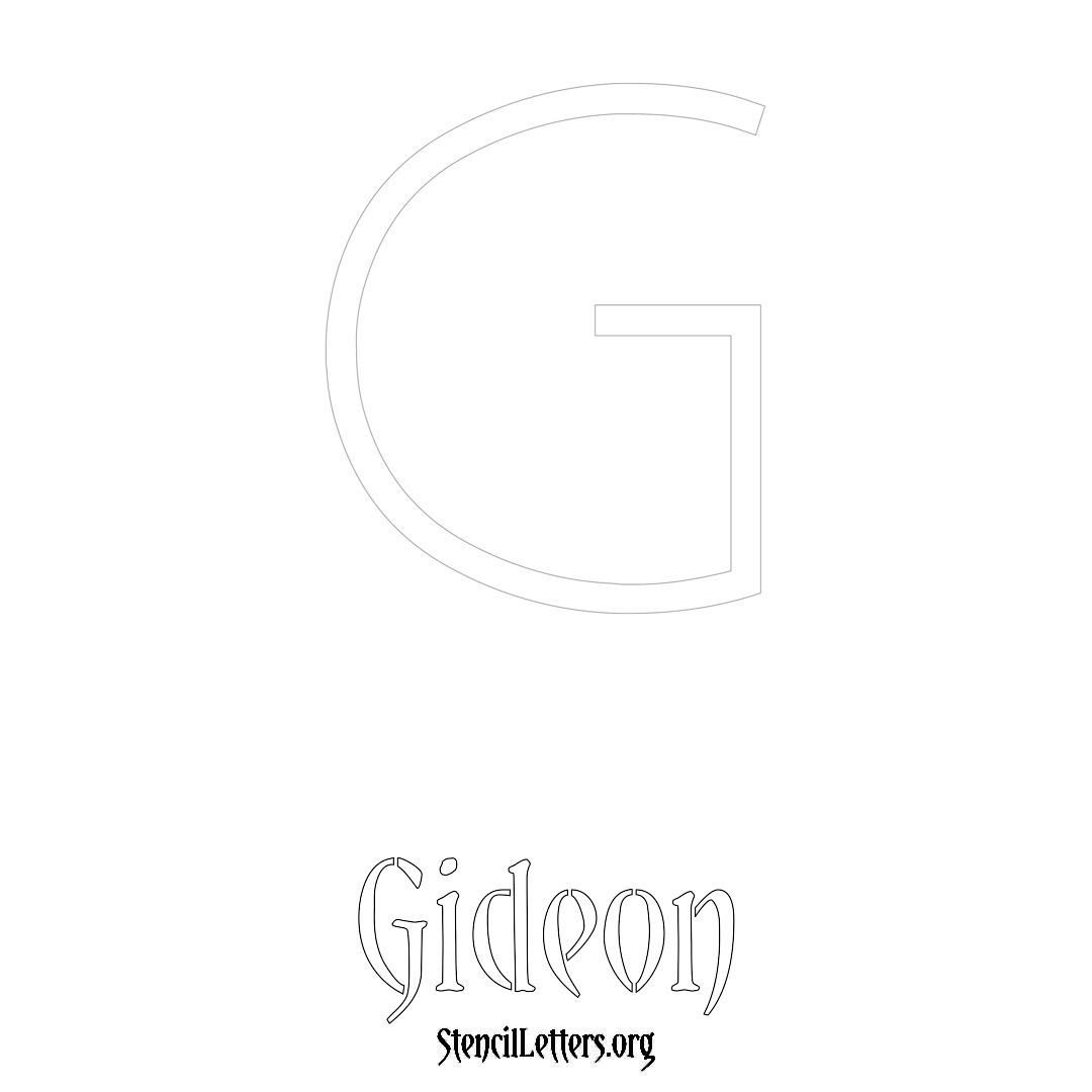 Gideon printable name initial stencil in Simple Elegant Lettering