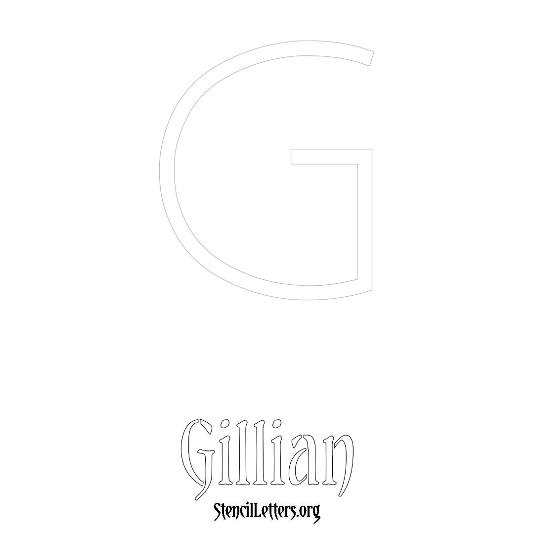 Gillian printable name initial stencil in Simple Elegant Lettering