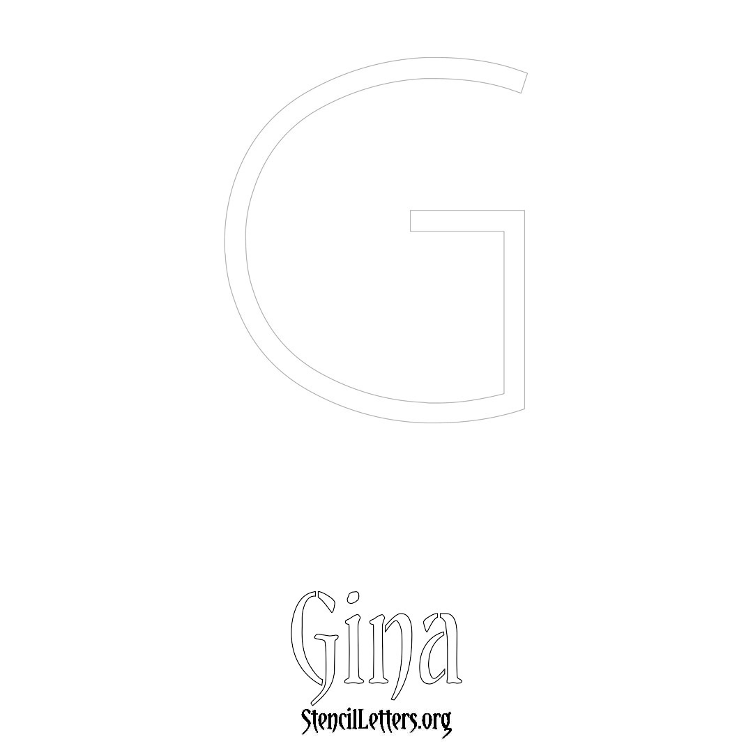 Gina printable name initial stencil in Simple Elegant Lettering