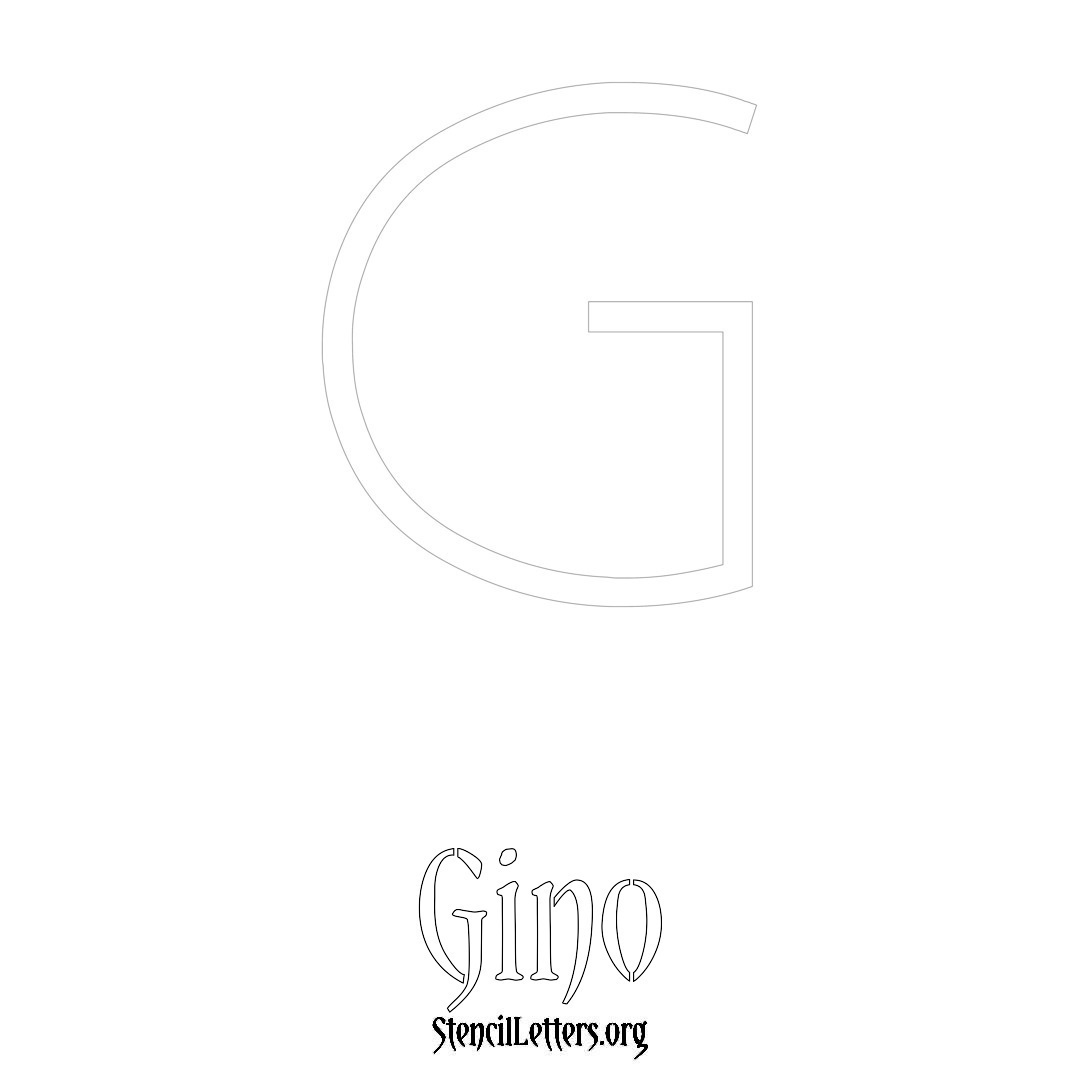 Gino printable name initial stencil in Simple Elegant Lettering