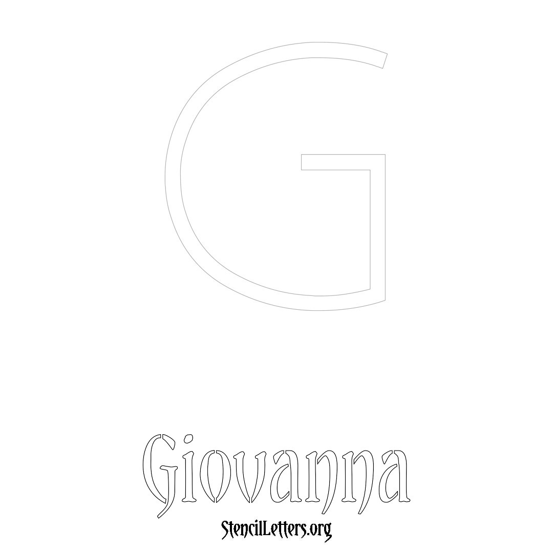 Giovanna printable name initial stencil in Simple Elegant Lettering