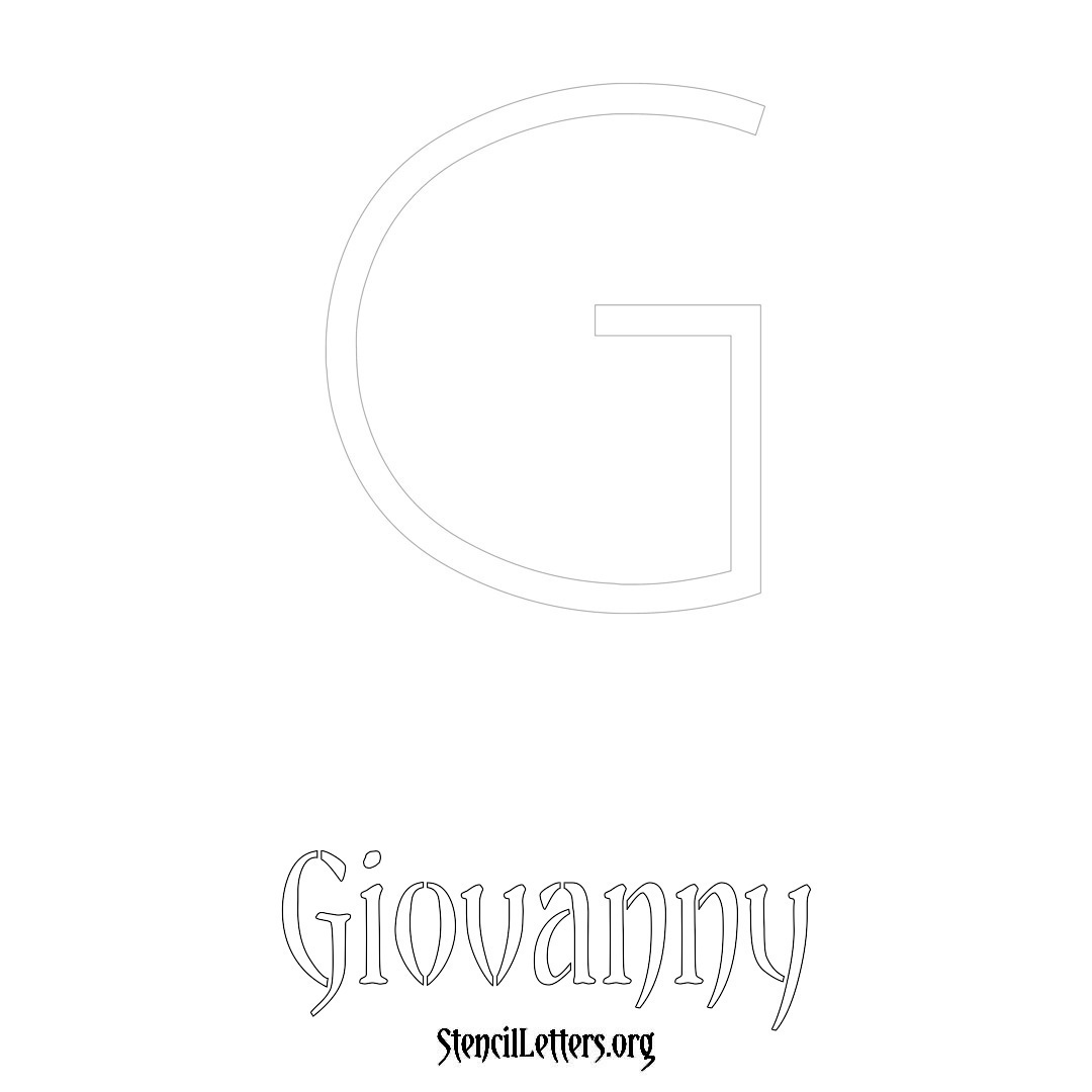 Giovanny printable name initial stencil in Simple Elegant Lettering