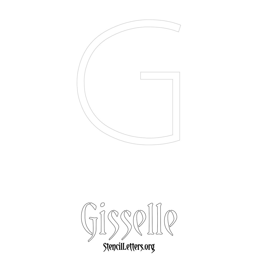 Gisselle printable name initial stencil in Simple Elegant Lettering