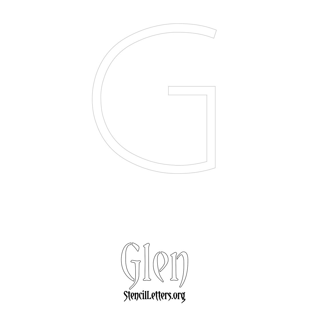 Glen printable name initial stencil in Simple Elegant Lettering