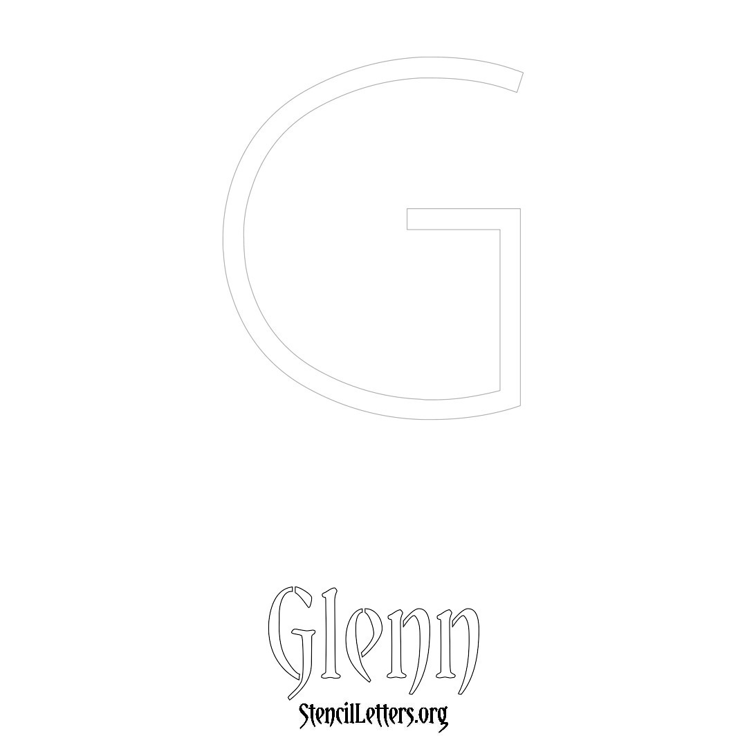 Glenn printable name initial stencil in Simple Elegant Lettering