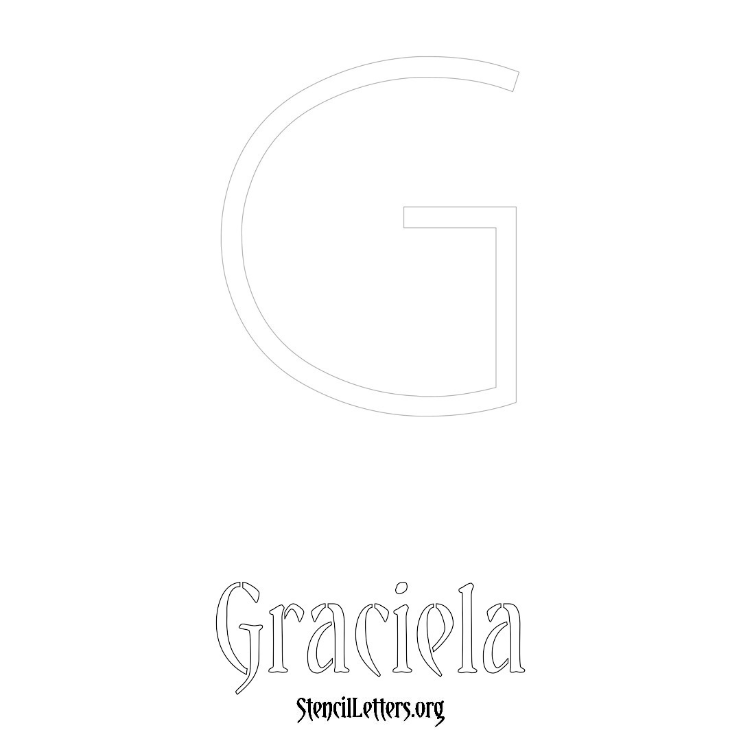 Graciela printable name initial stencil in Simple Elegant Lettering