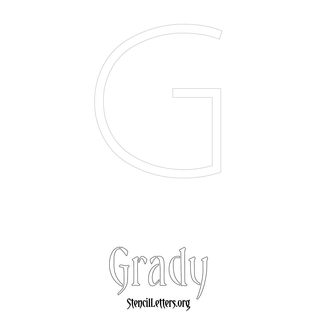 Grady printable name initial stencil in Simple Elegant Lettering