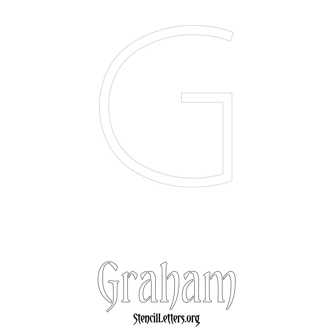 Graham printable name initial stencil in Simple Elegant Lettering