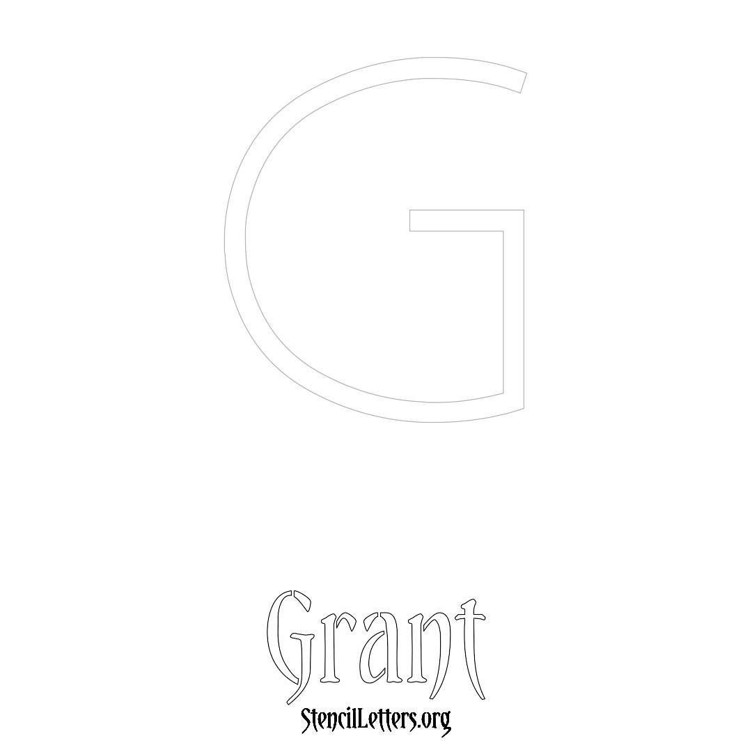 Grant printable name initial stencil in Simple Elegant Lettering