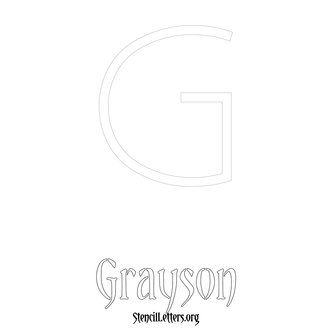 Grayson printable name initial stencil in Simple Elegant Lettering