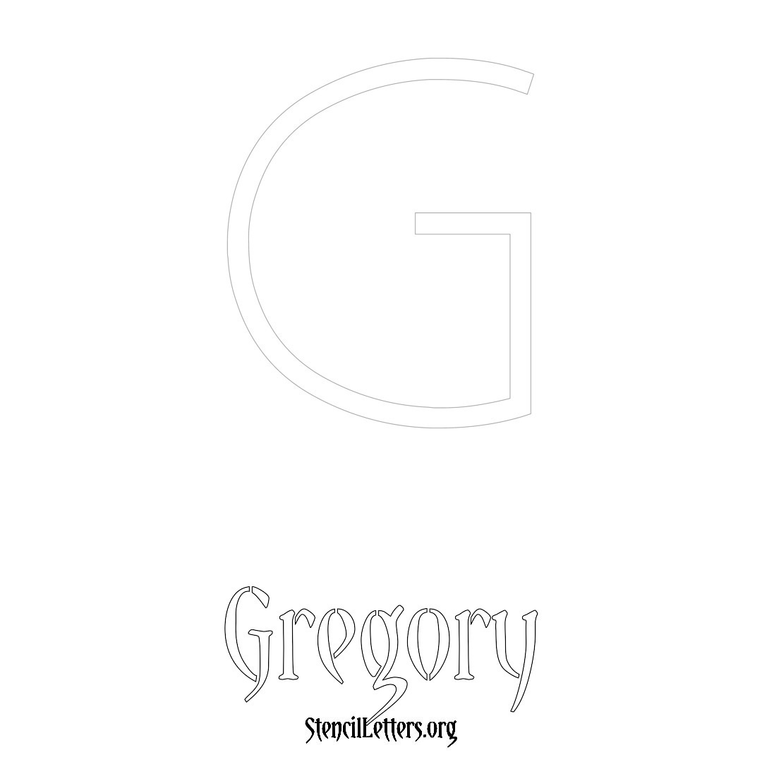 Gregory printable name initial stencil in Simple Elegant Lettering