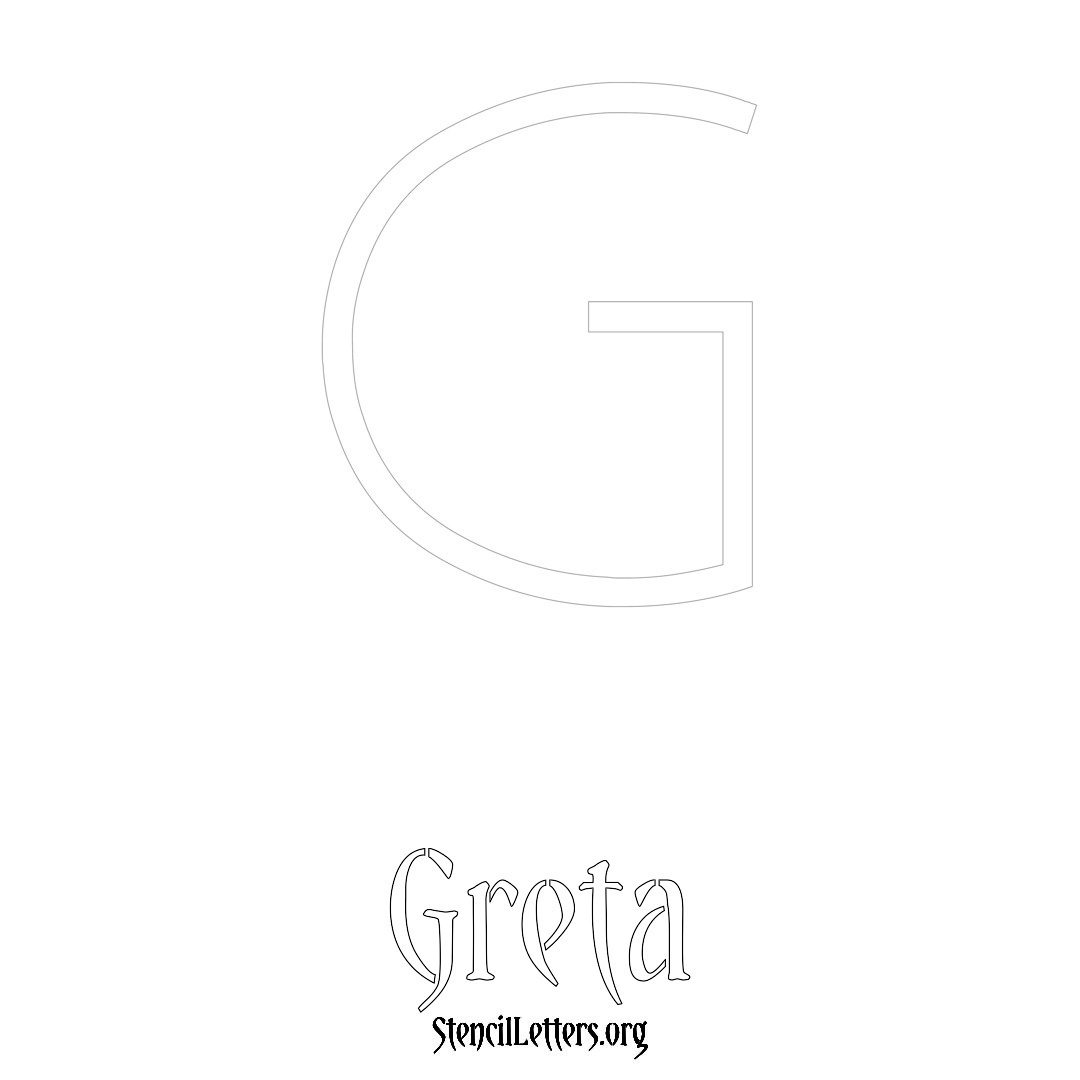 Greta printable name initial stencil in Simple Elegant Lettering