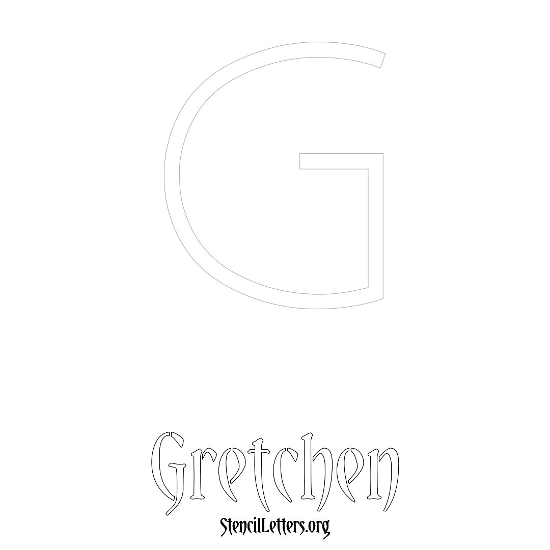 Gretchen printable name initial stencil in Simple Elegant Lettering