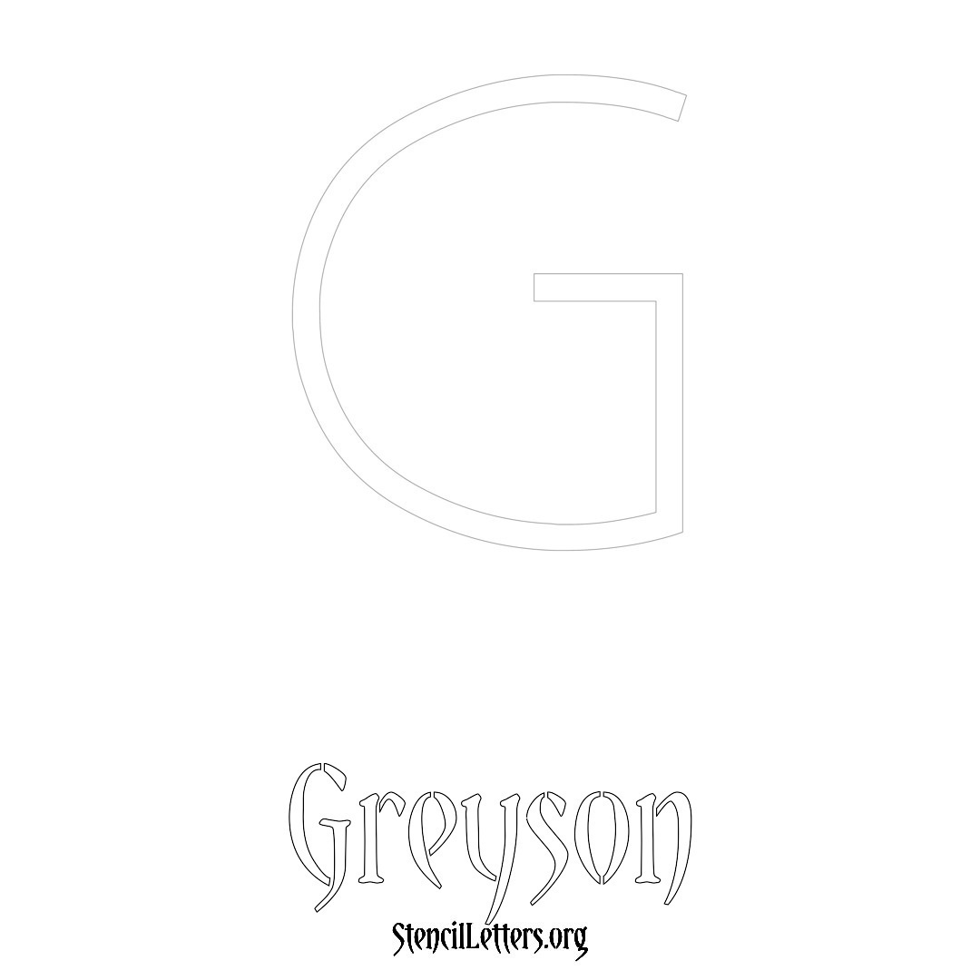 Greyson printable name initial stencil in Simple Elegant Lettering