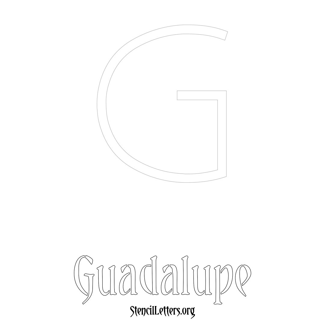 Guadalupe printable name initial stencil in Simple Elegant Lettering