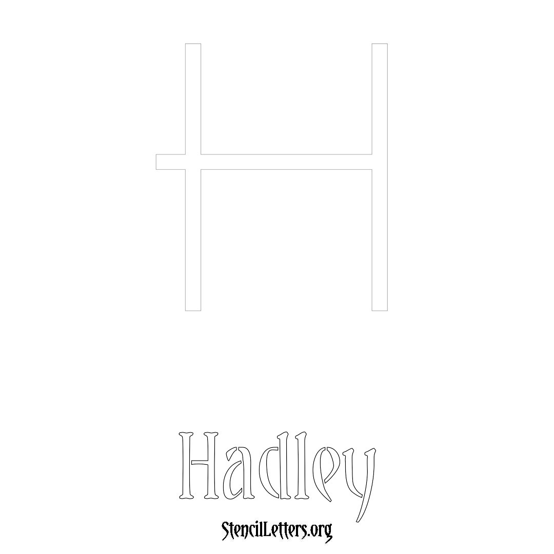 Hadley printable name initial stencil in Simple Elegant Lettering