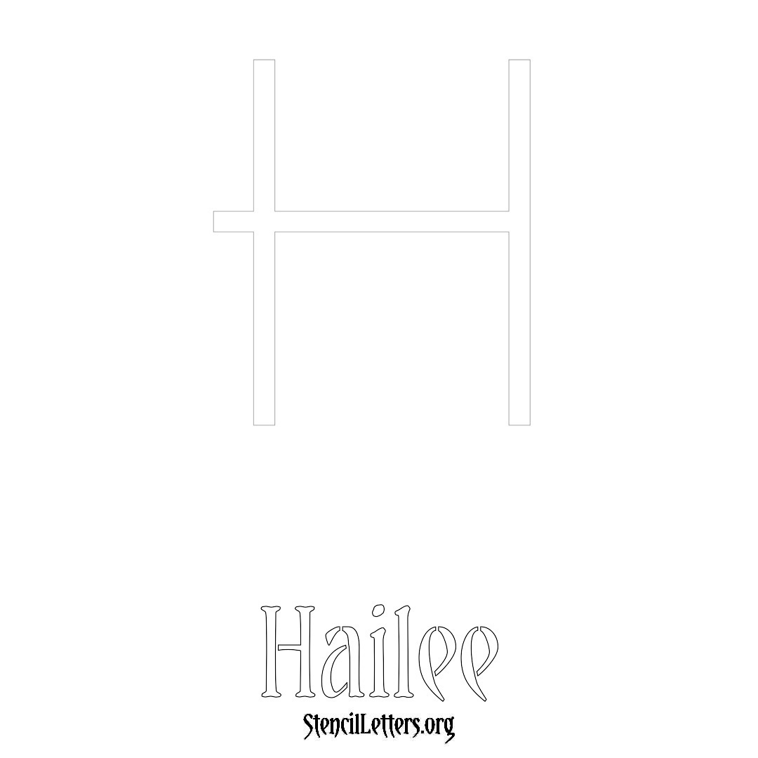 Hailee printable name initial stencil in Simple Elegant Lettering