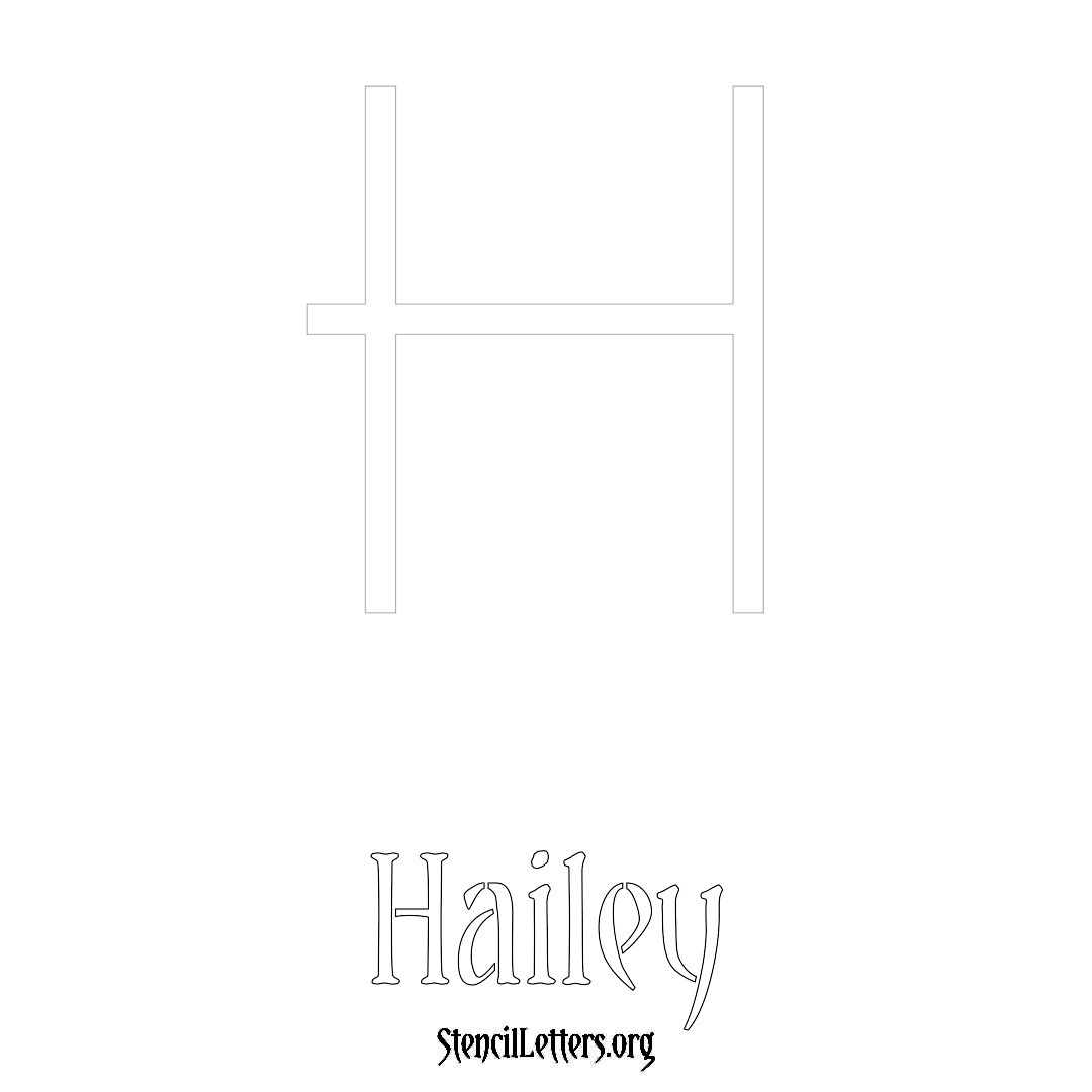 Hailey printable name initial stencil in Simple Elegant Lettering