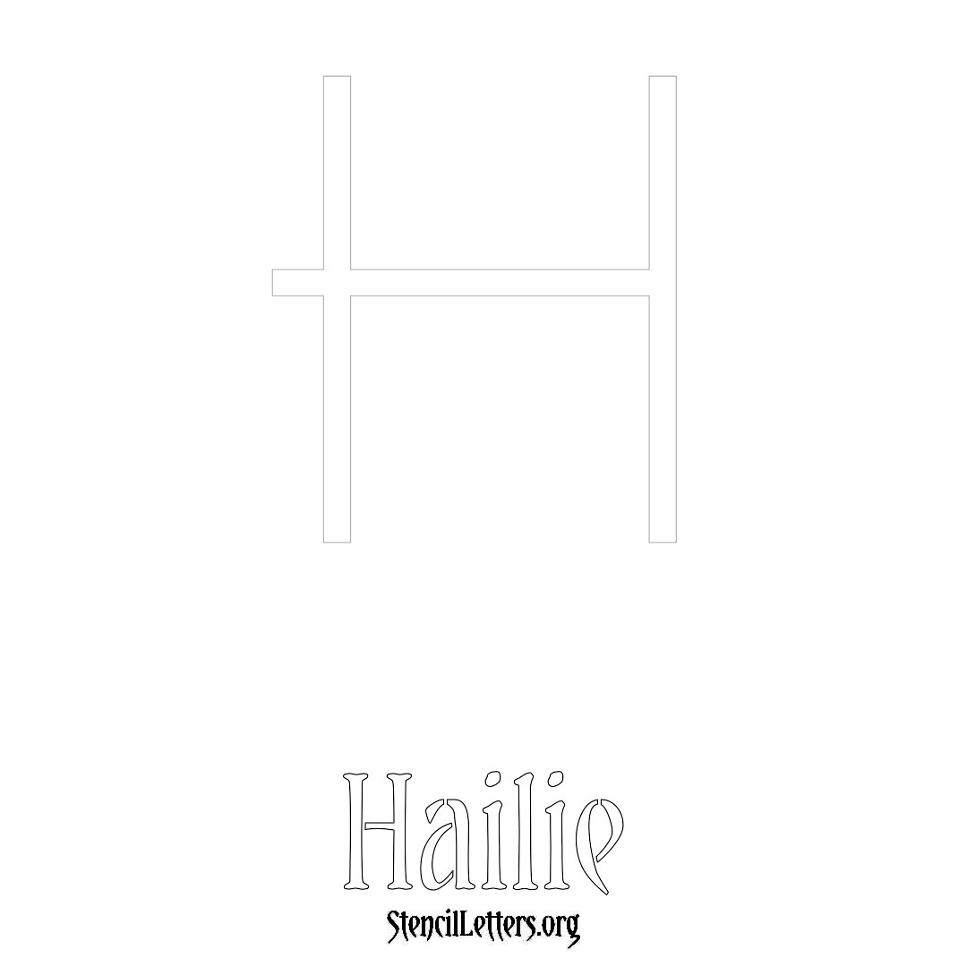 Hailie printable name initial stencil in Simple Elegant Lettering