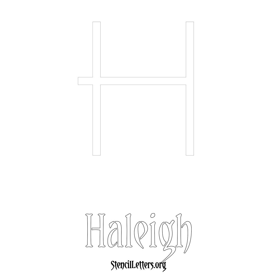 Haleigh printable name initial stencil in Simple Elegant Lettering