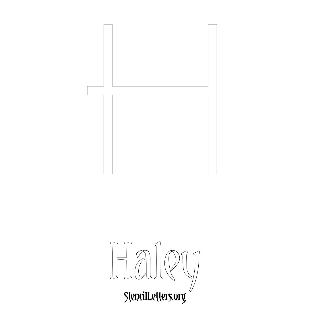 Haley printable name initial stencil in Simple Elegant Lettering