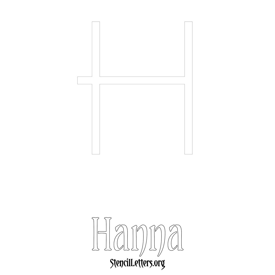 Hanna printable name initial stencil in Simple Elegant Lettering