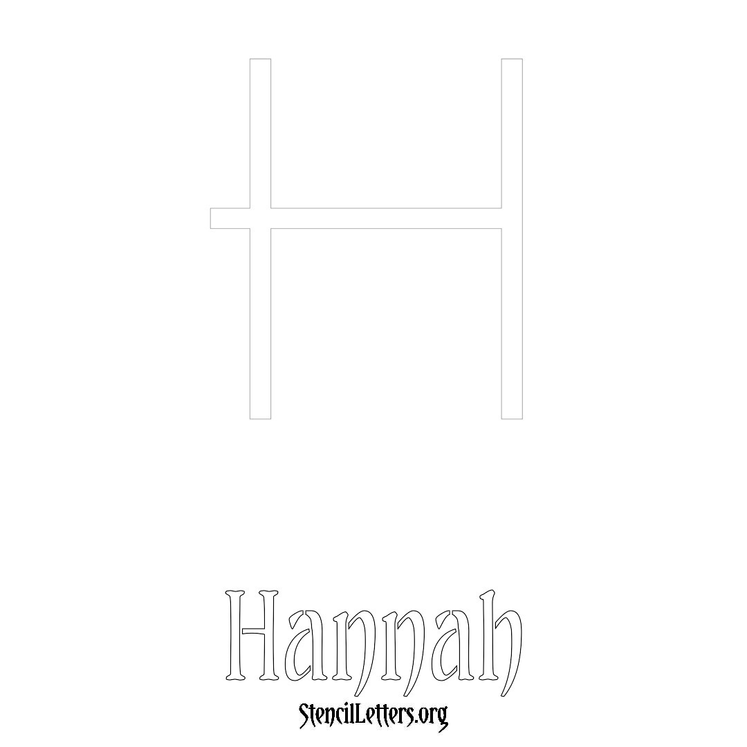 Hannah printable name initial stencil in Simple Elegant Lettering