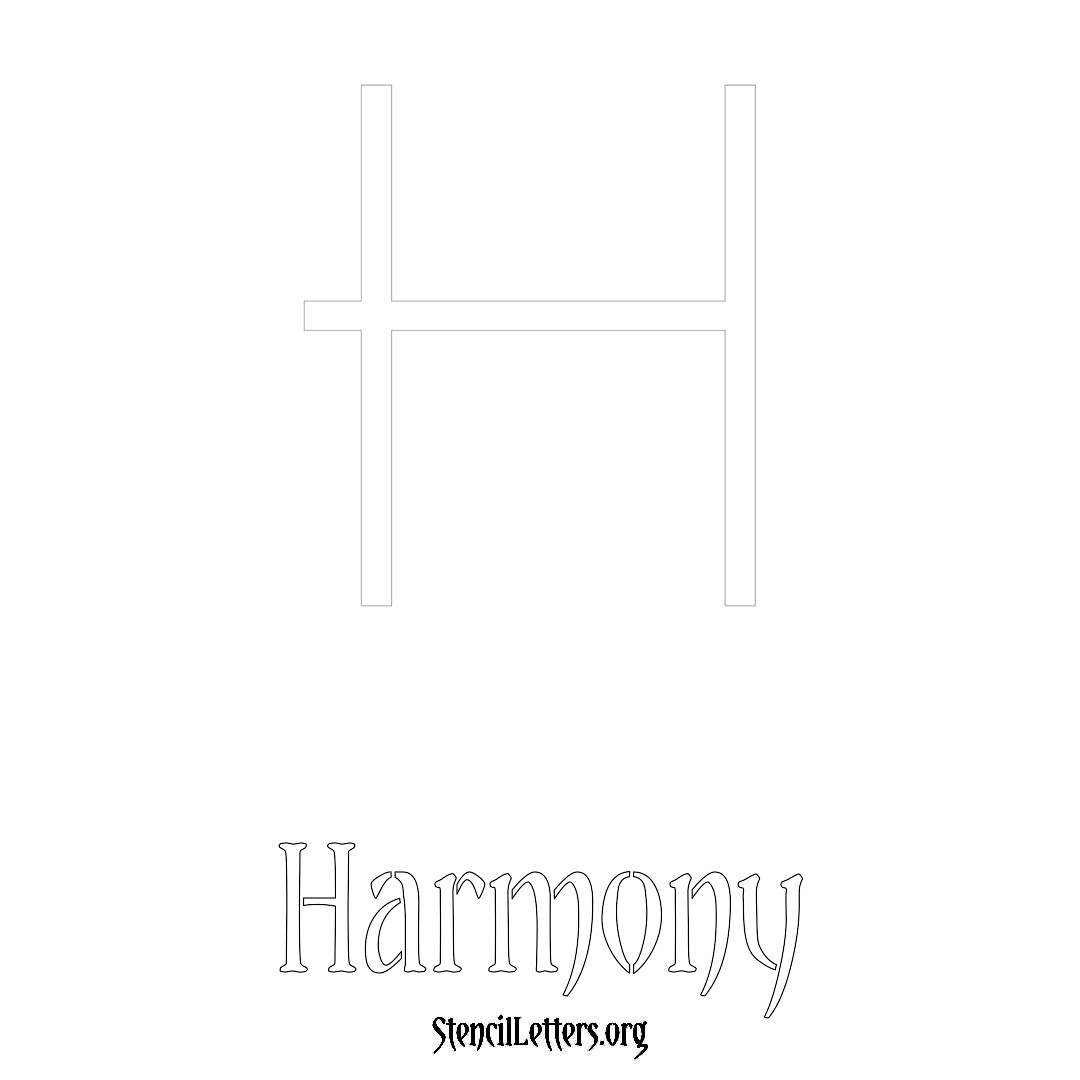 Harmony printable name initial stencil in Simple Elegant Lettering