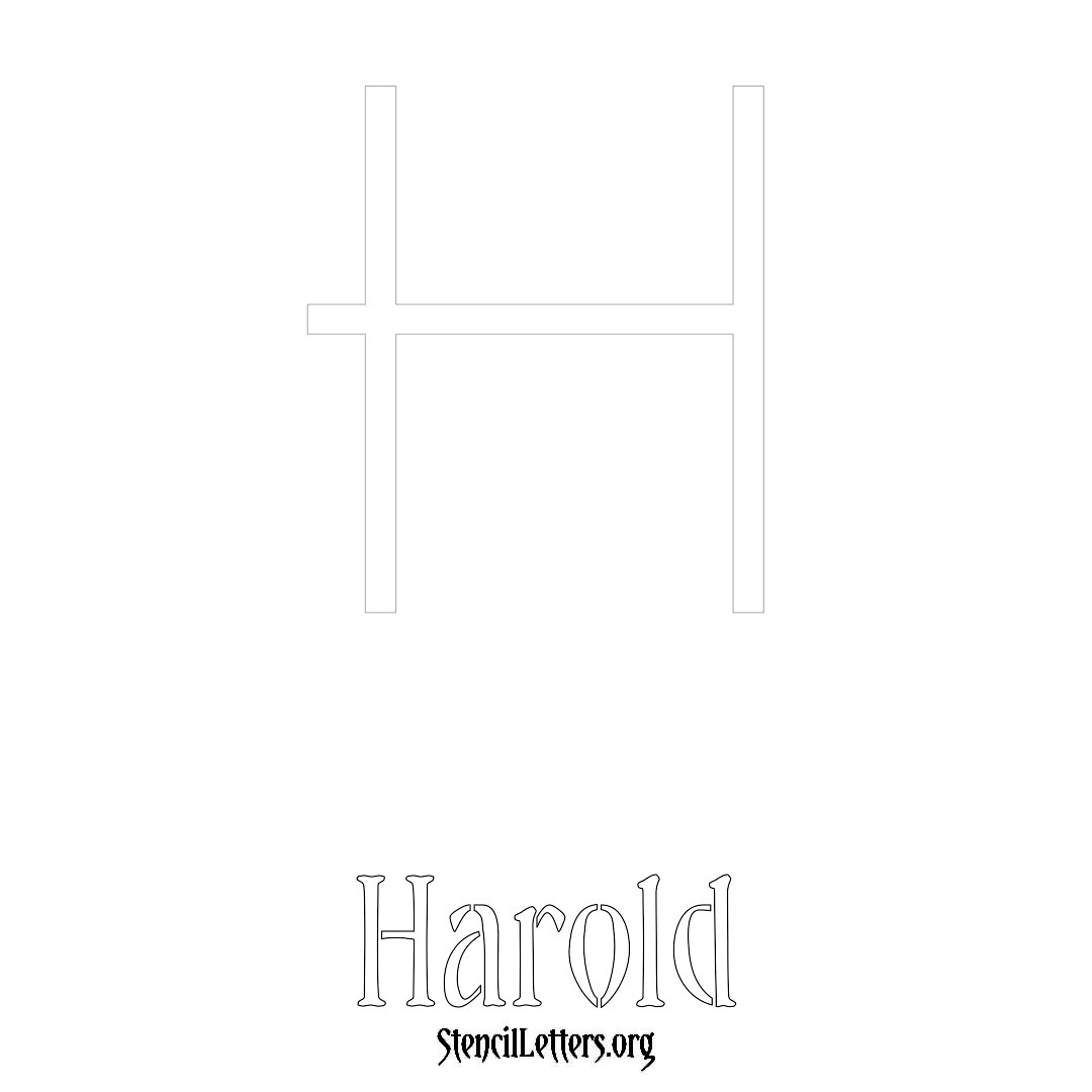 Harold printable name initial stencil in Simple Elegant Lettering