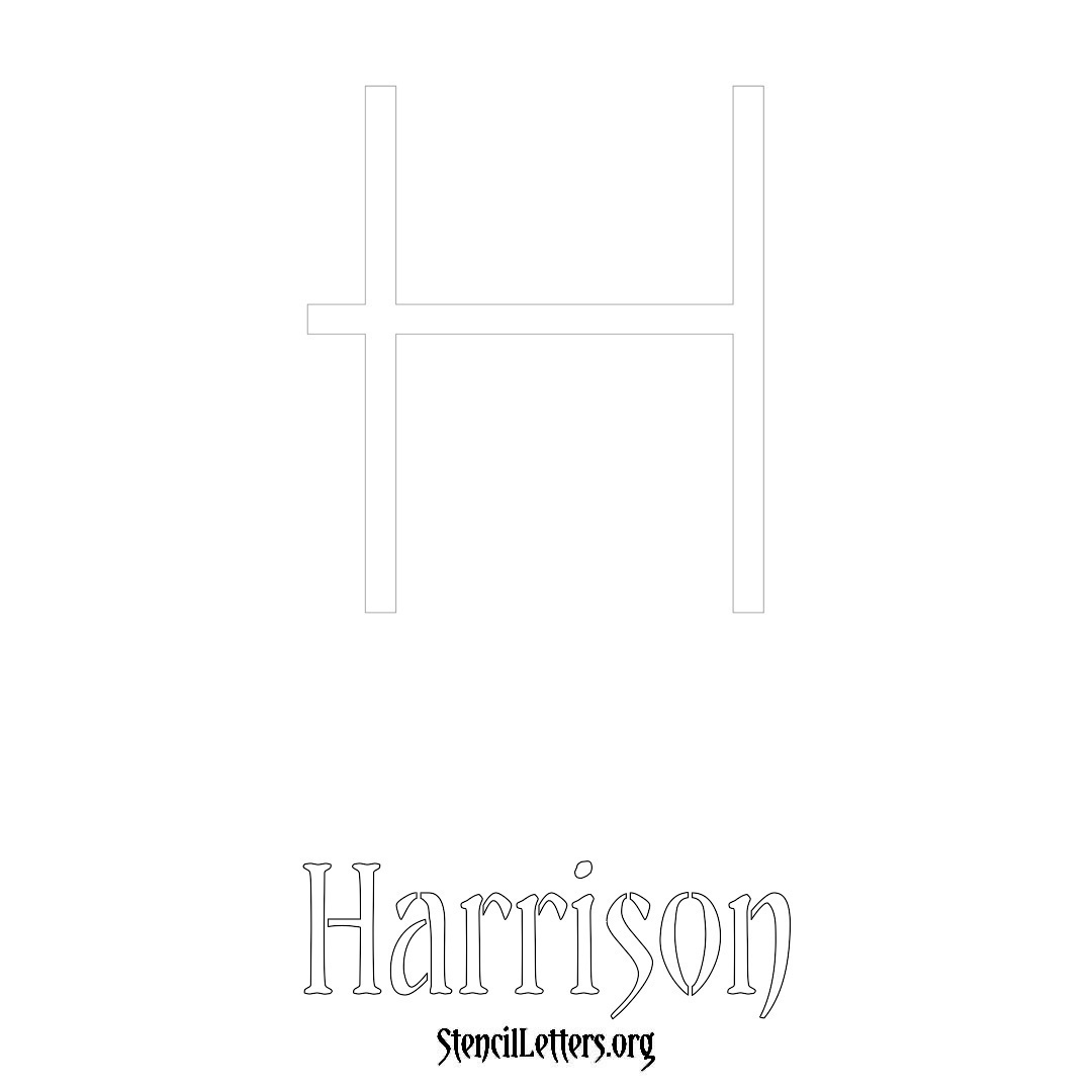 Harrison printable name initial stencil in Simple Elegant Lettering