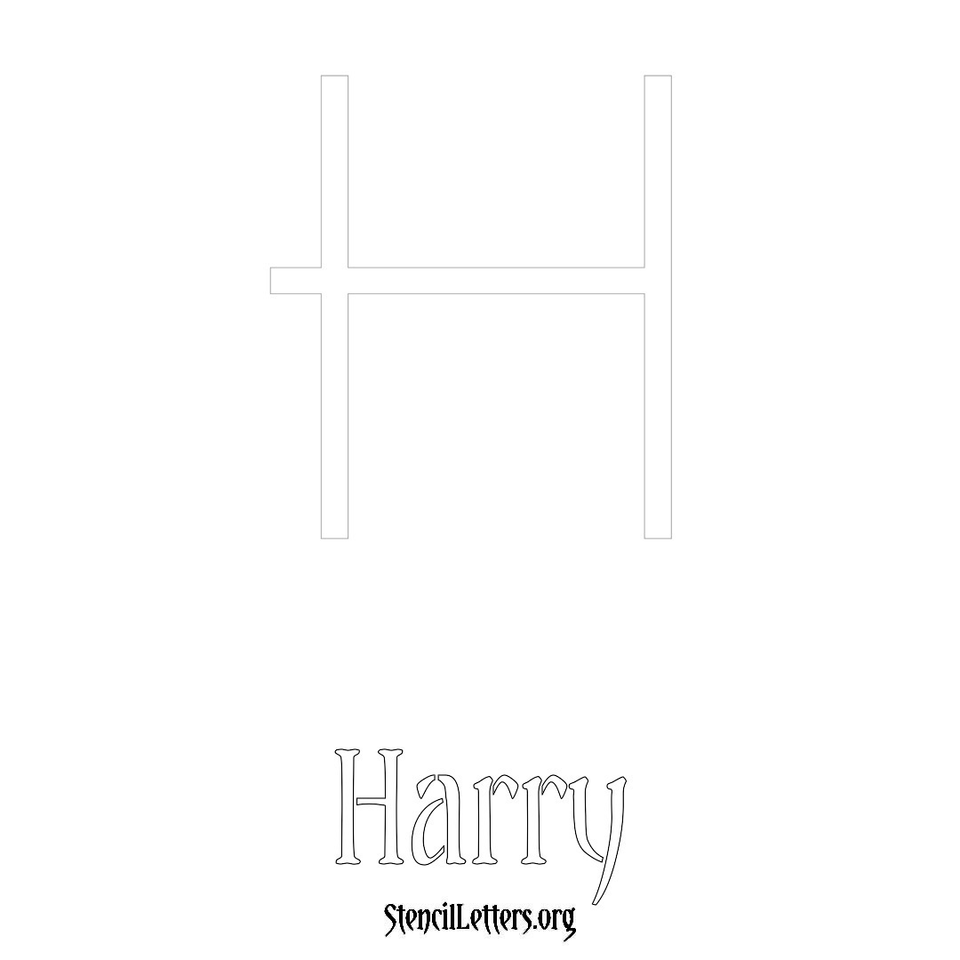 Harry printable name initial stencil in Simple Elegant Lettering
