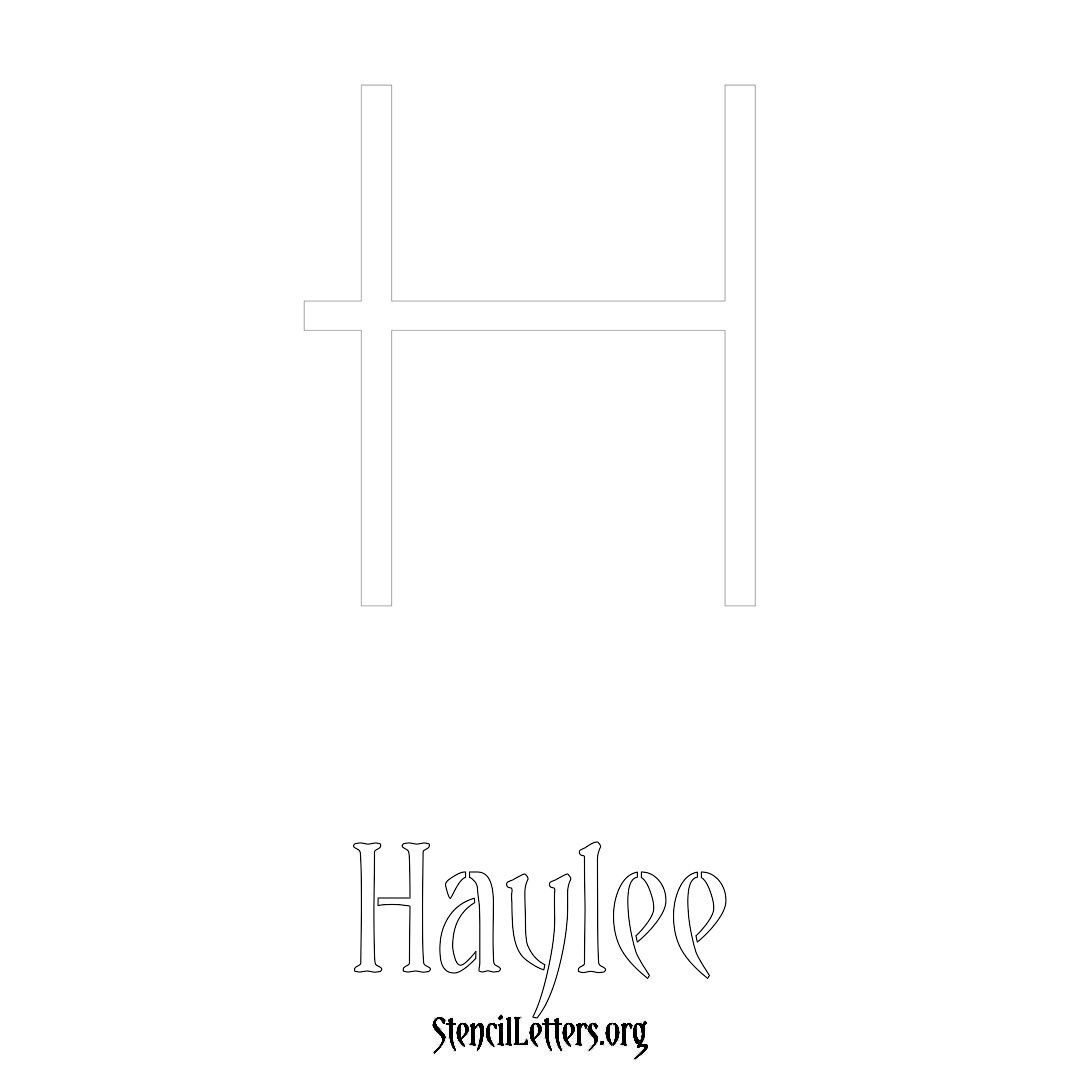 Haylee printable name initial stencil in Simple Elegant Lettering