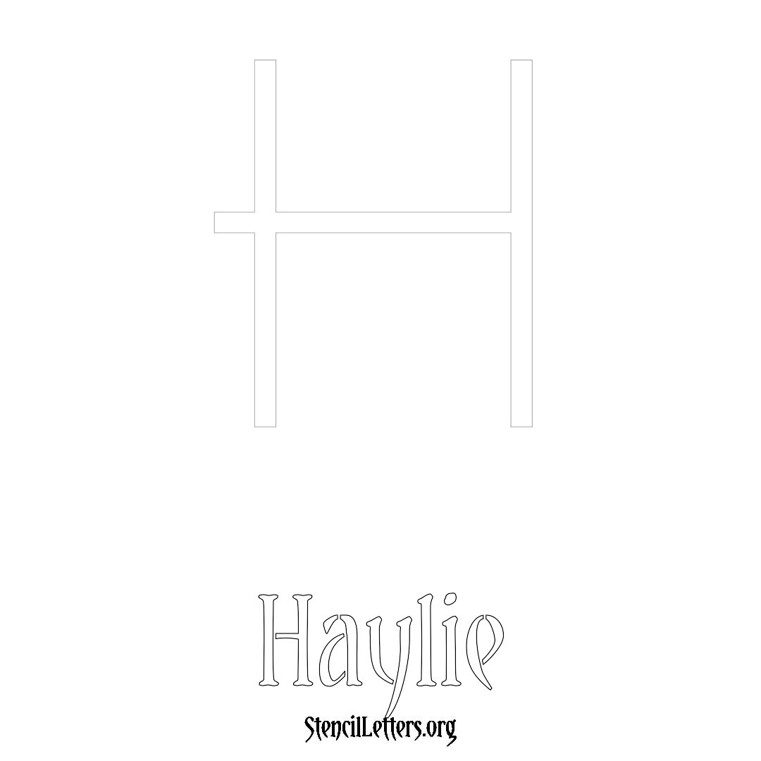 Haylie printable name initial stencil in Simple Elegant Lettering