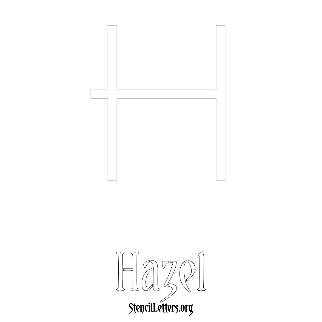 Hazel printable name initial stencil in Simple Elegant Lettering