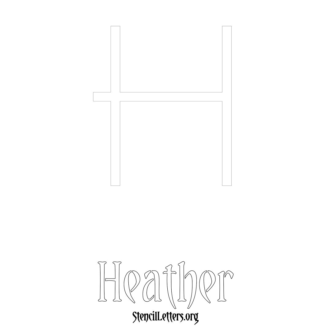 Heather printable name initial stencil in Simple Elegant Lettering