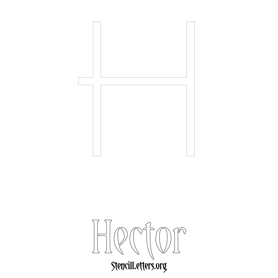 Hector printable name initial stencil in Simple Elegant Lettering