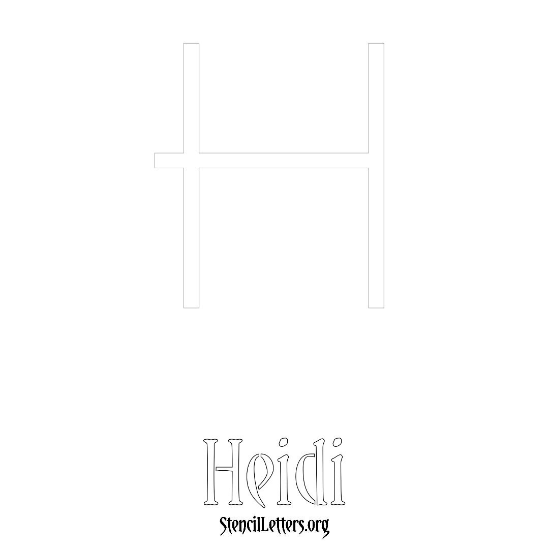 Heidi printable name initial stencil in Simple Elegant Lettering