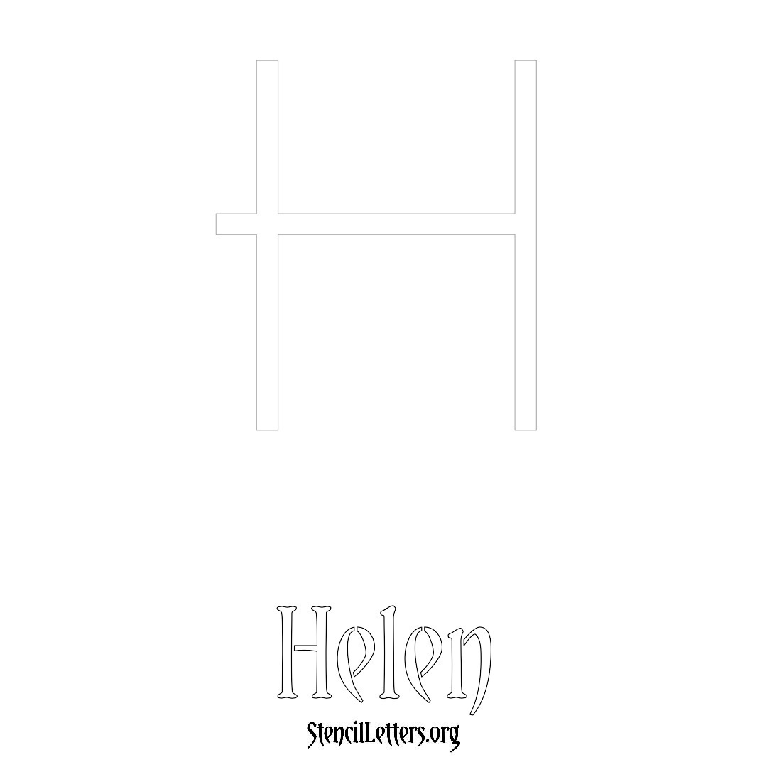 Helen printable name initial stencil in Simple Elegant Lettering