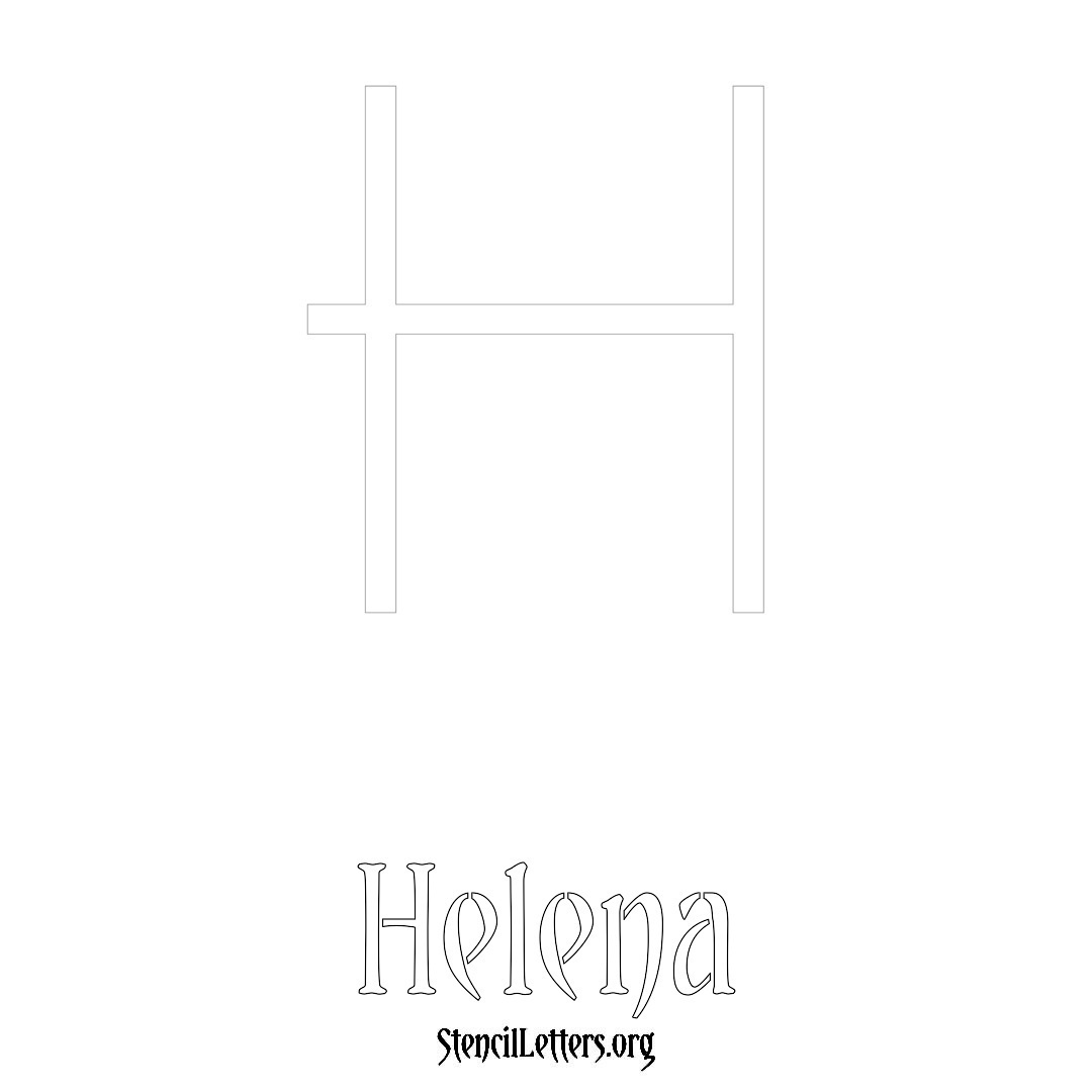 Helena printable name initial stencil in Simple Elegant Lettering