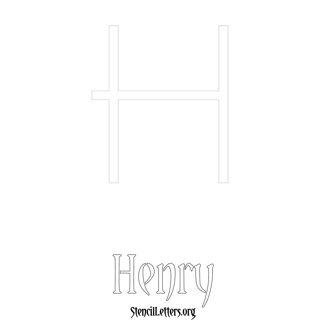 Henry printable name initial stencil in Simple Elegant Lettering