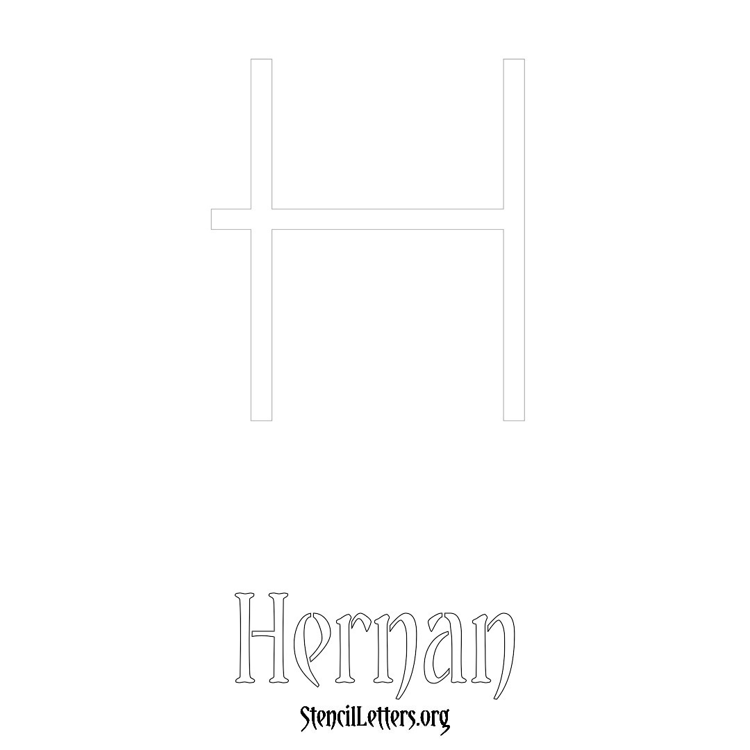 Hernan printable name initial stencil in Simple Elegant Lettering