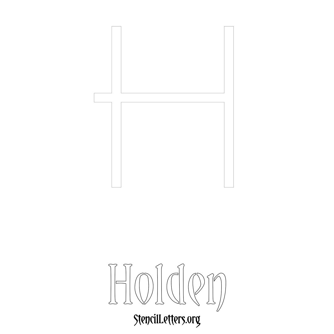 Holden printable name initial stencil in Simple Elegant Lettering